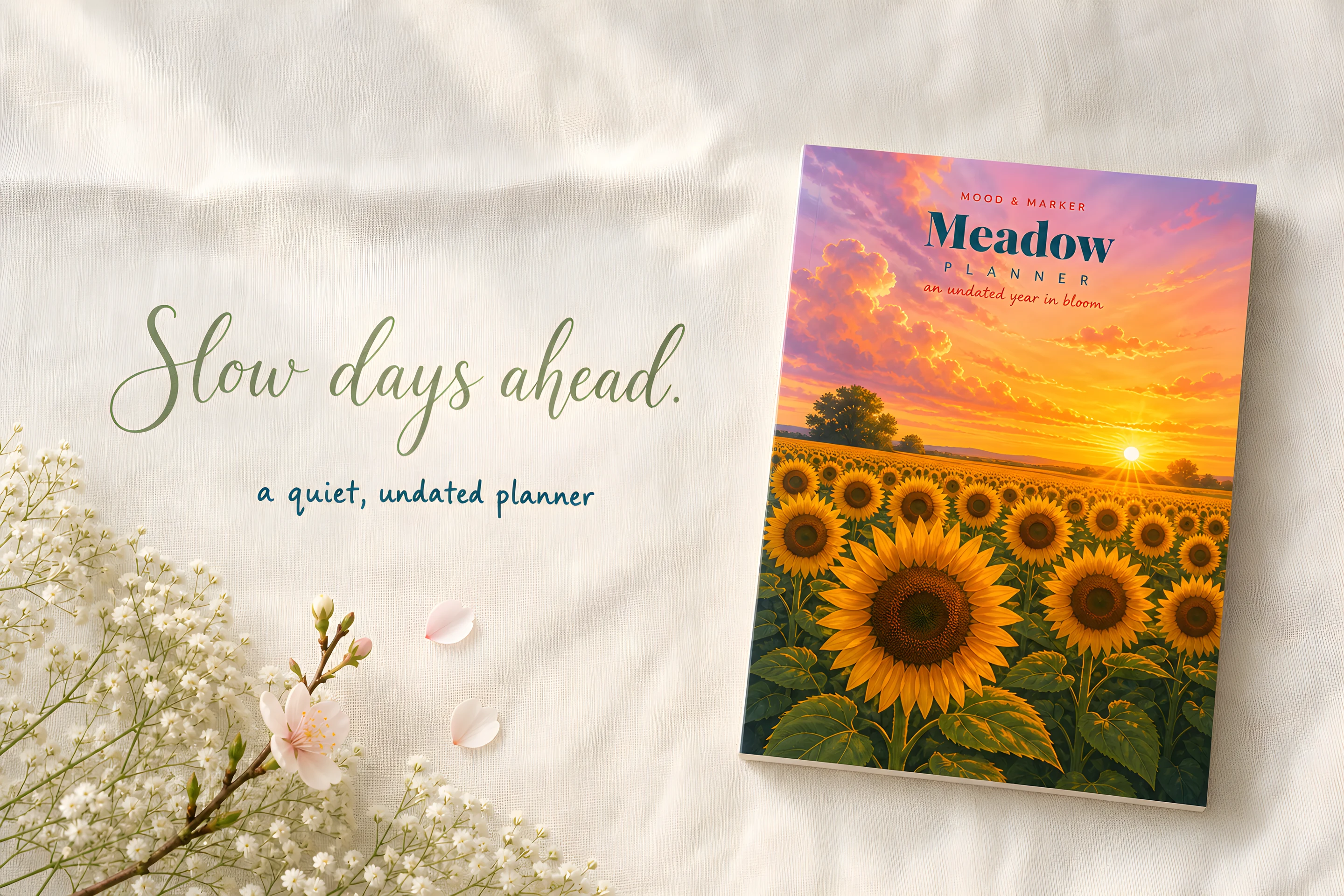 Slow days ahead — the Meadow Planner on soft linen